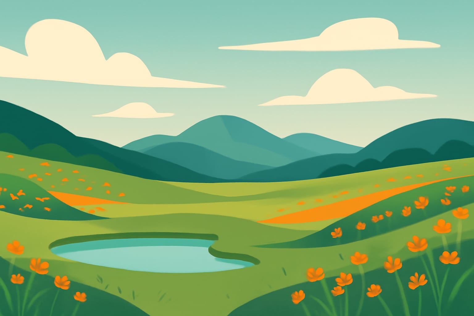 Person practicing calming breath in a bright mountain meadow