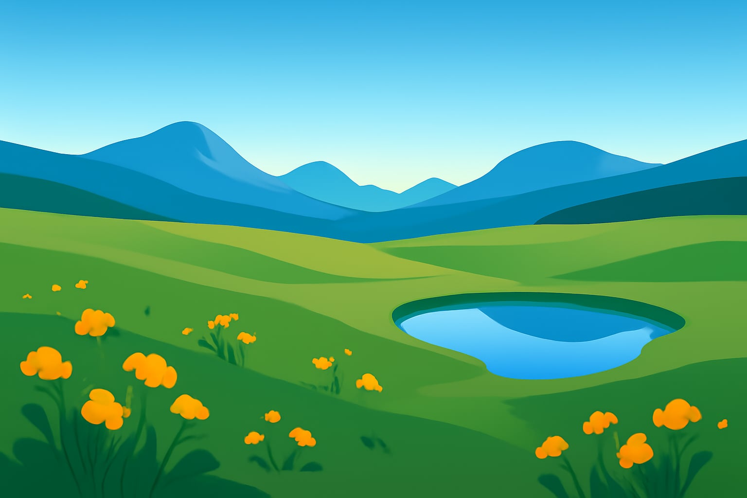 Person standing on a mountain meadow plateau practicing calm breathing before a performance